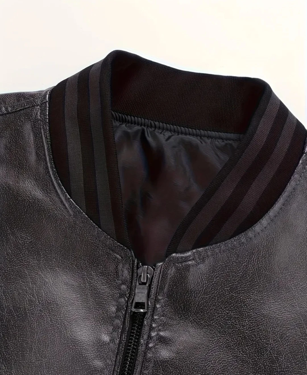 Bomber faux leather jacket - photo 3