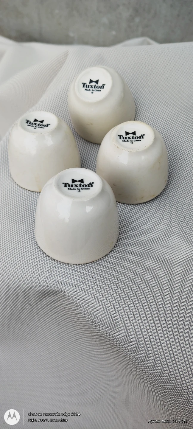 Tuxton Small White Tea Bowls Set of 4 - photo 3