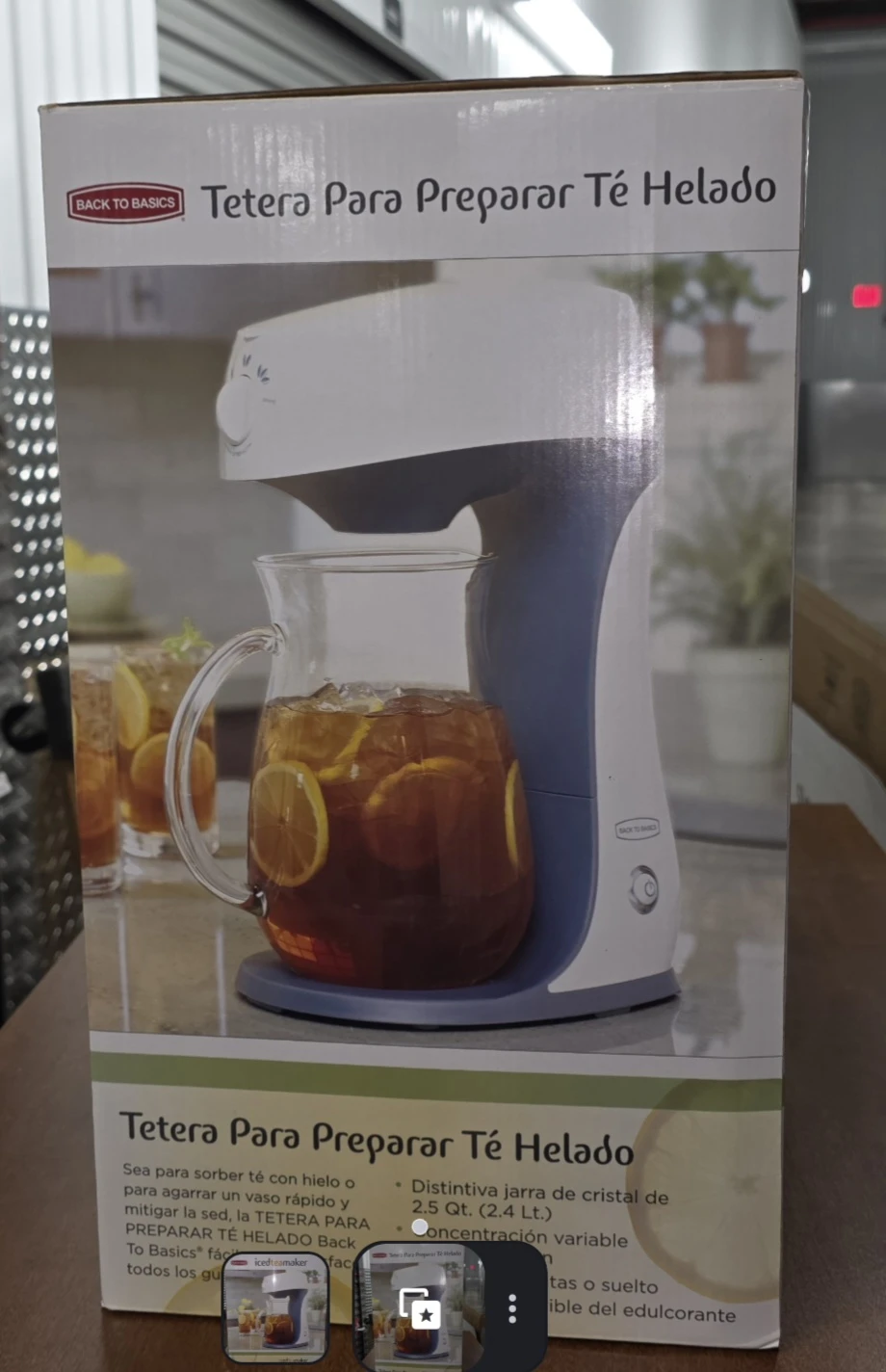 Back to Basics Iced Tea Maker with 2.5 Qt Pitcher
