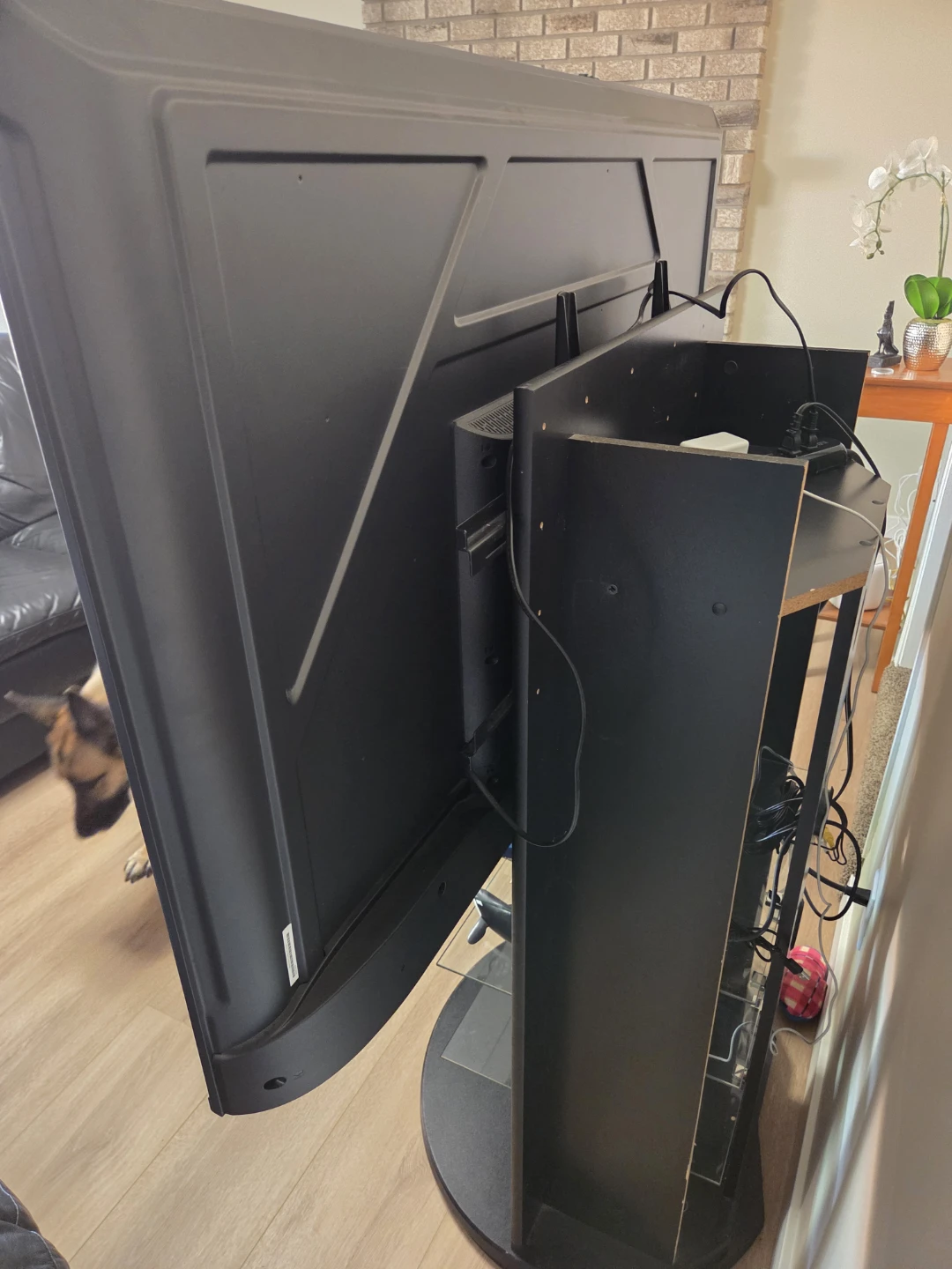 Black TV Stand with Swivel Base - photo 2