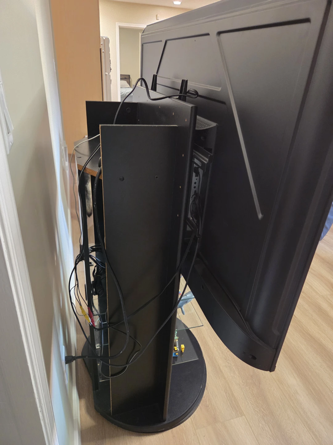 Black TV Stand with Swivel Base - photo 3