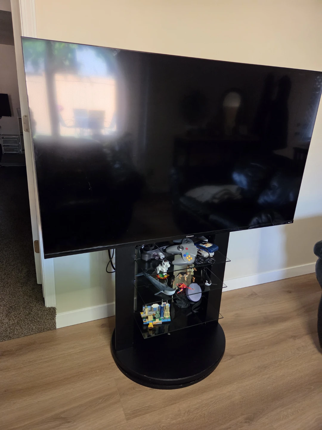Black TV Stand with Swivel Base - photo 4
