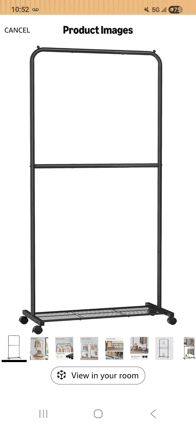 Black Rolling Garment Rack - photo 2