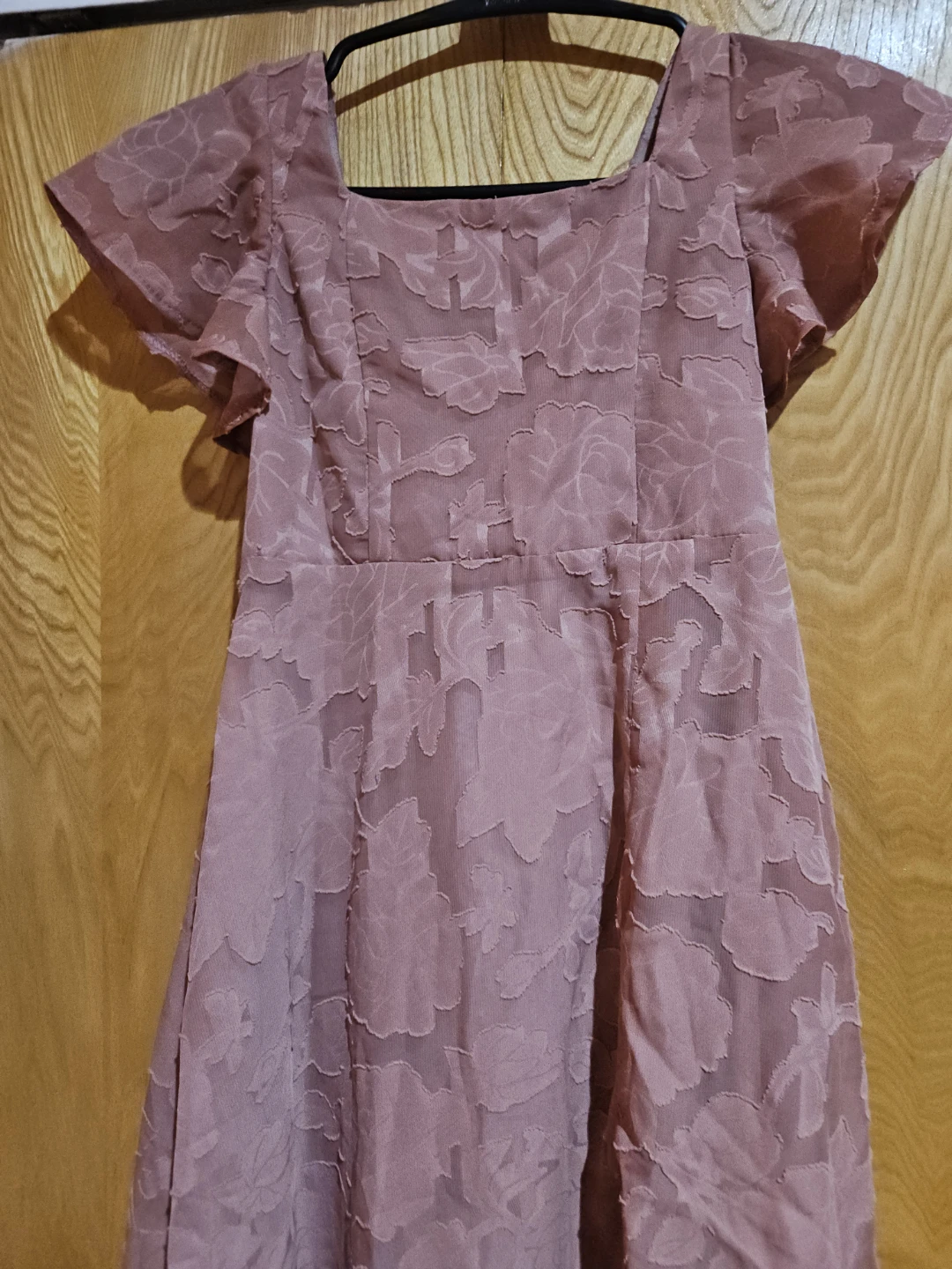 Rose Pink Floral Lace Dress with Tie Back - photo 5