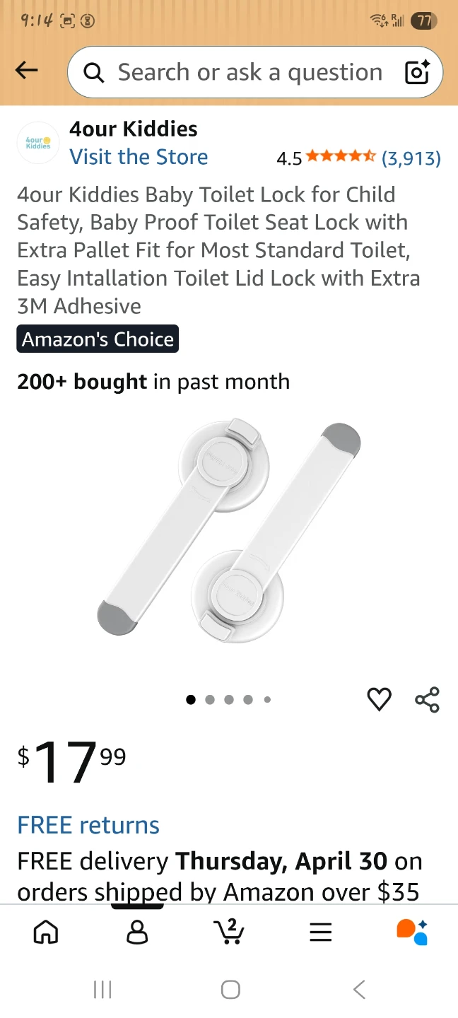 Baby Proof Toilet Locks - 2 Pack 🌱