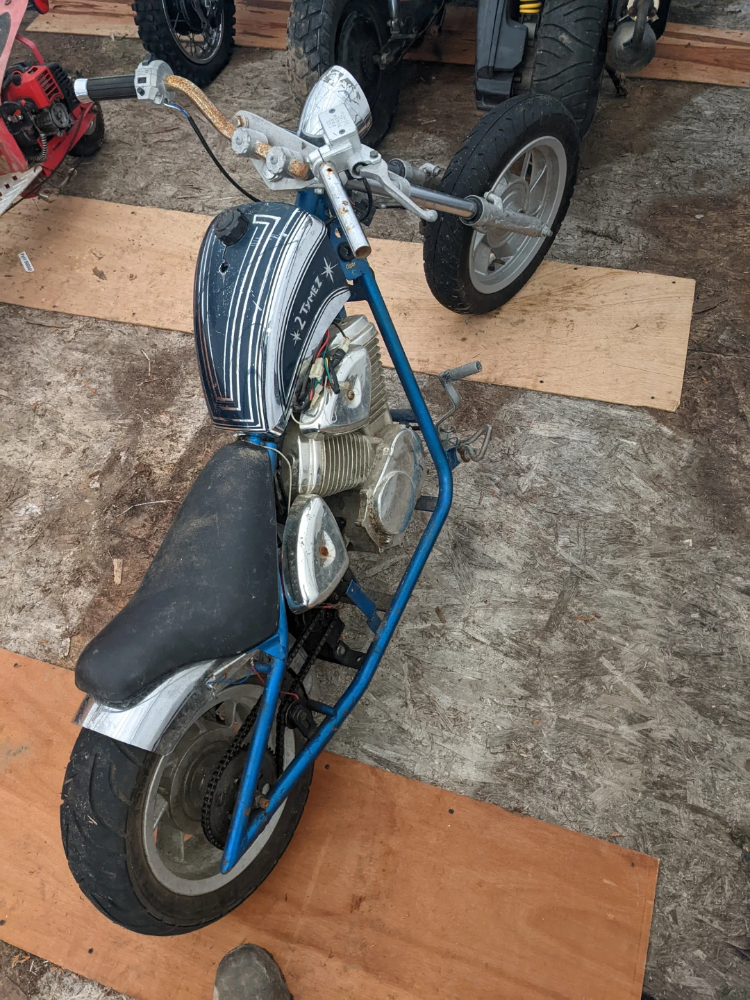 Blue Mini Chopper Motorcycle - photo 2