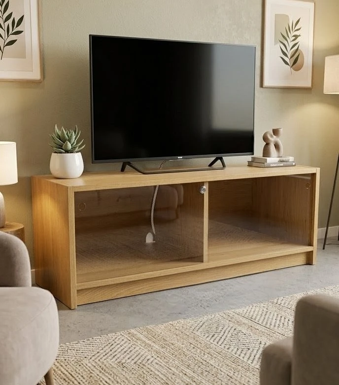 Wood and Glass TV stand / Cabinet.