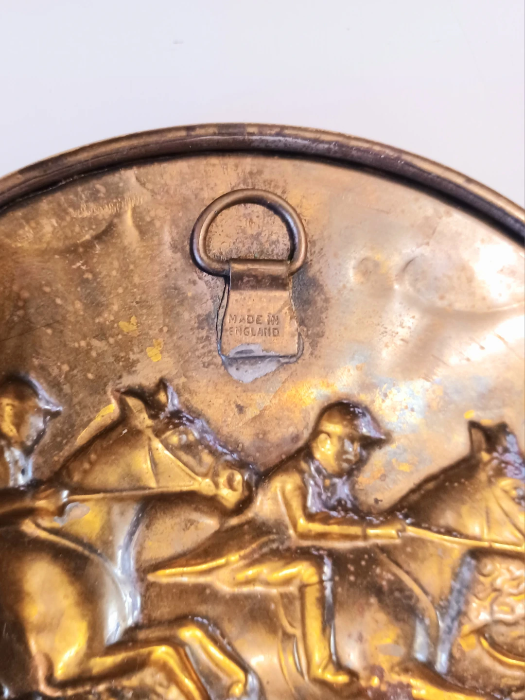 Vtg Equestrian Brass Wall Plate - photo 3