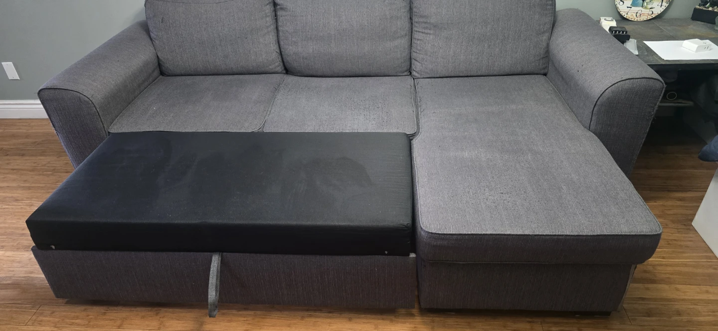 Grey Sectional Sofa with Pull-Out Bed - photo 3