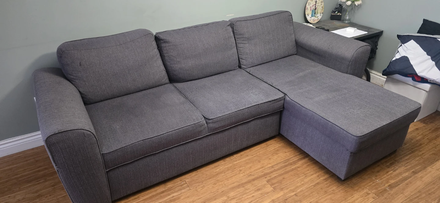 Grey Sectional Sofa with Pull-Out Bed - photo 4