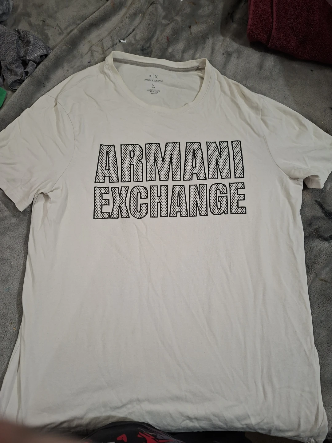 Armani Exchange White Graphic T-Shirt Size L