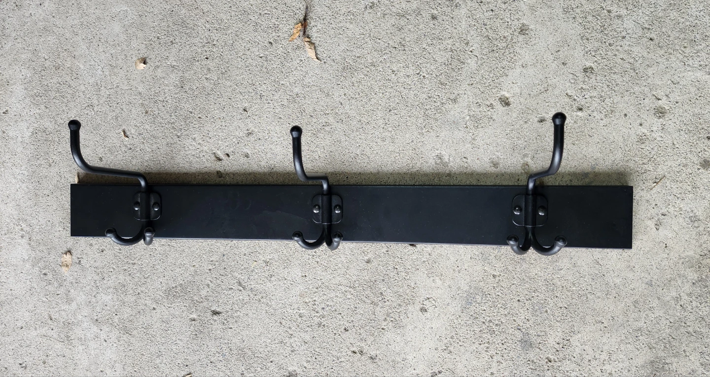 Black Metal 3-Hook Wall Rack - photo 5