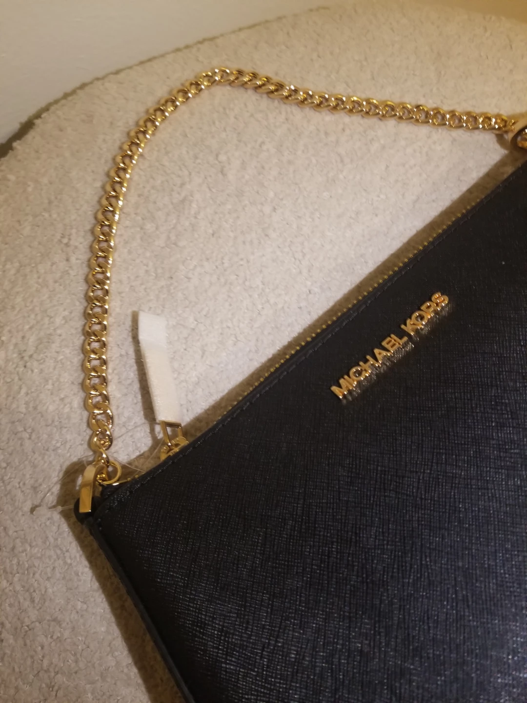 Michael Kors Black Leather Clutch with Gold Chain - photo 2