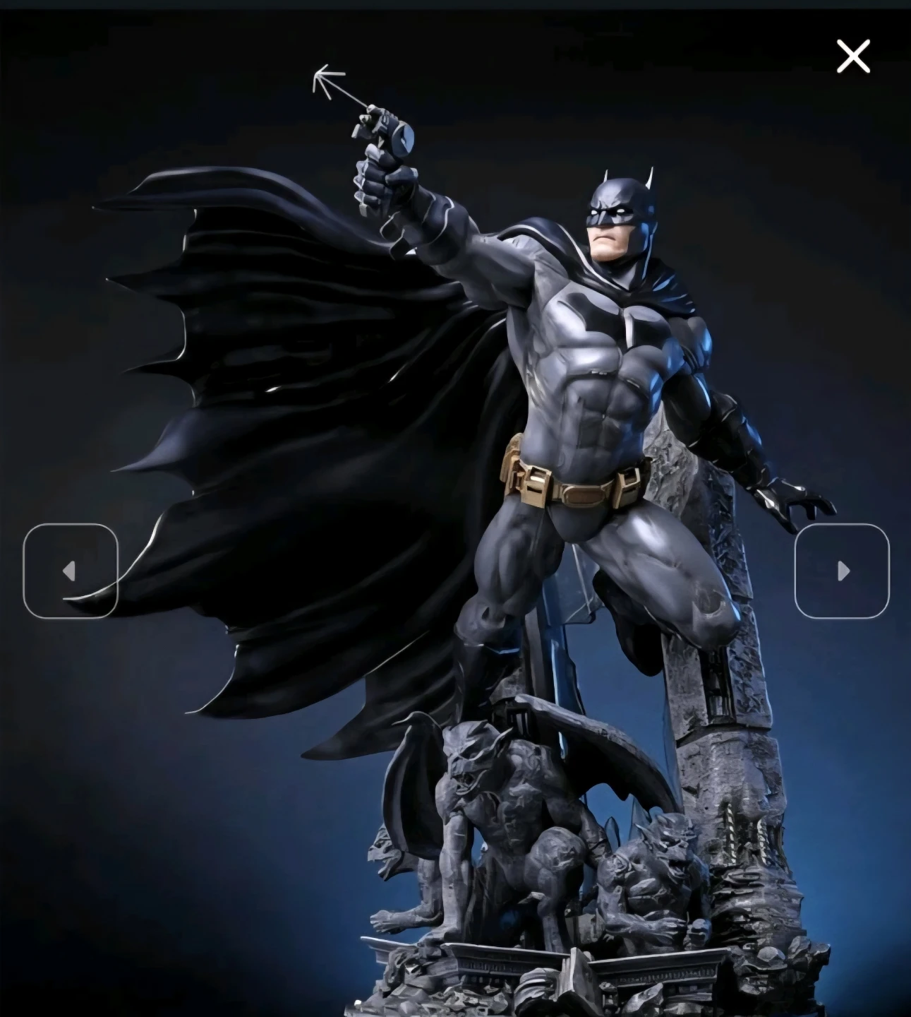 Batman Statue with Gargoyle Base
