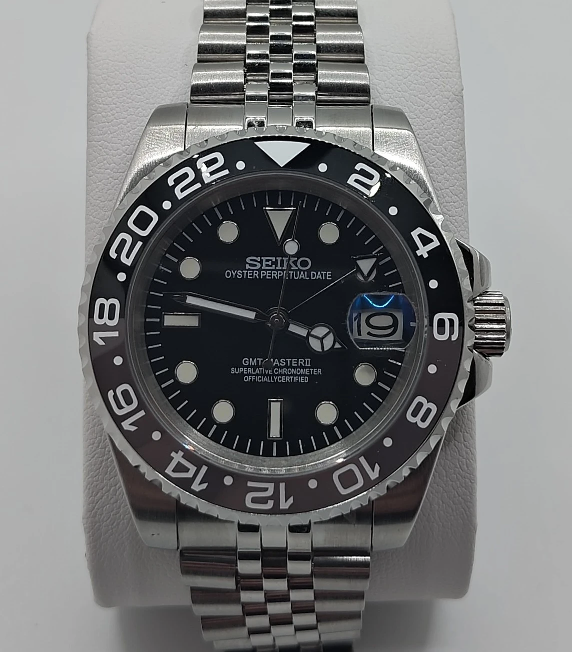 MOD Seiko GMT Master II Automatic Watch
