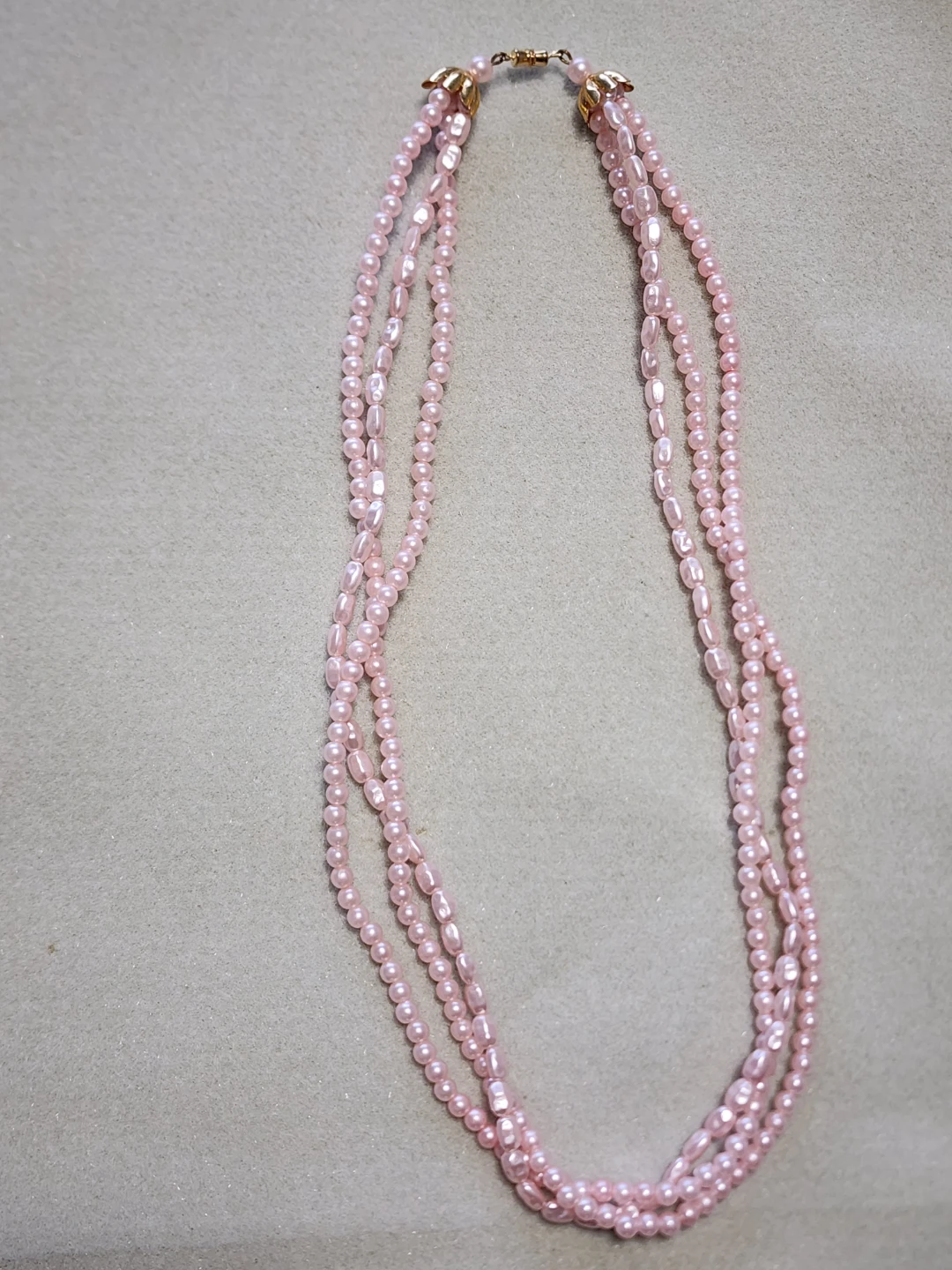 Pink Multi-Strand Faux Pearl Necklace