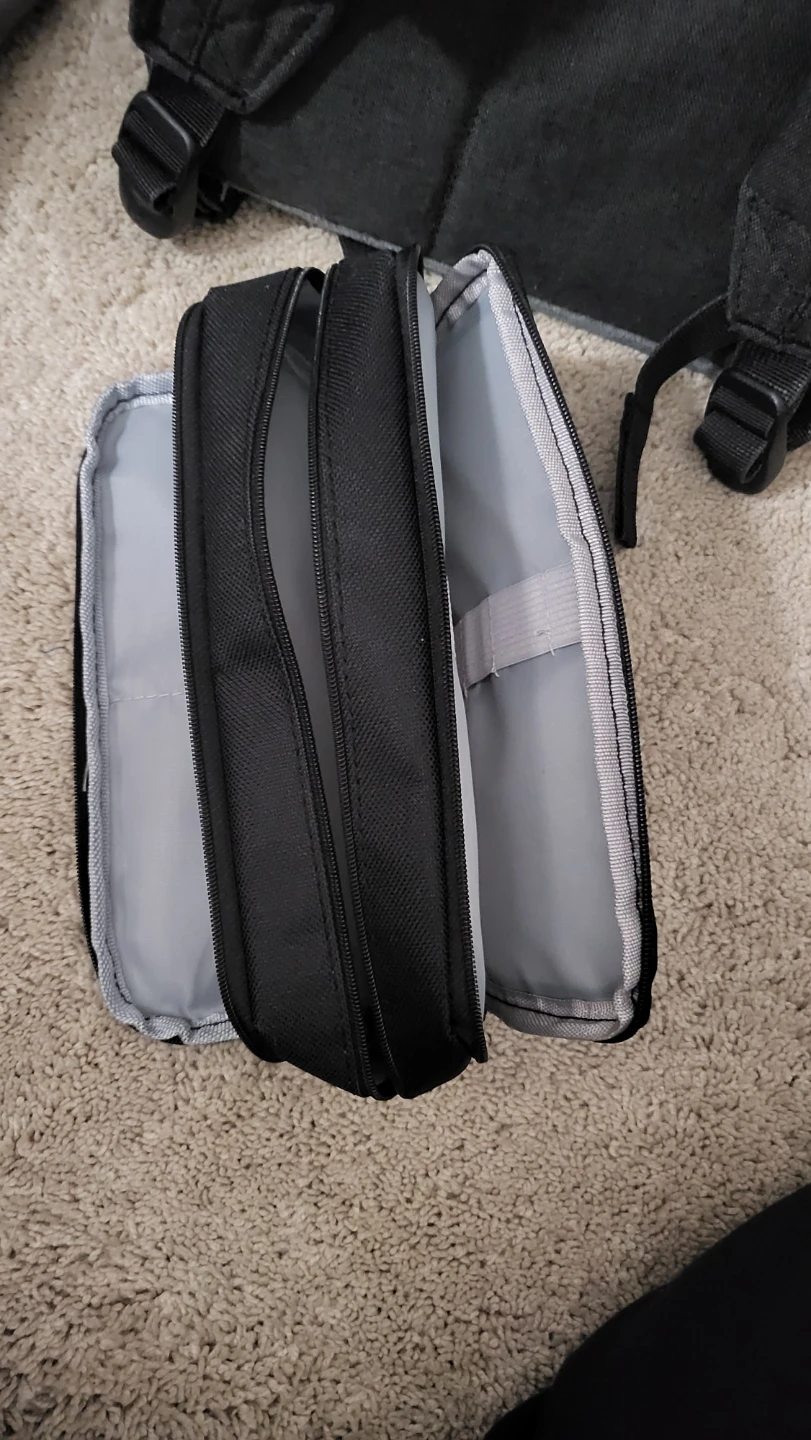 Black Pencil Case with Multiple Compartments