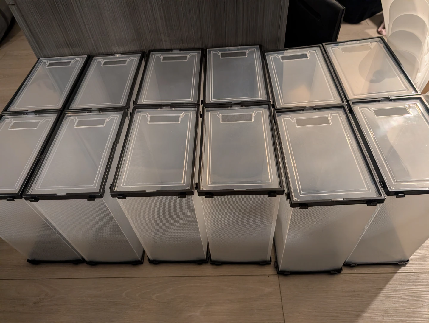 12 Clear Plastic Shoe Display Cases (Attachable St