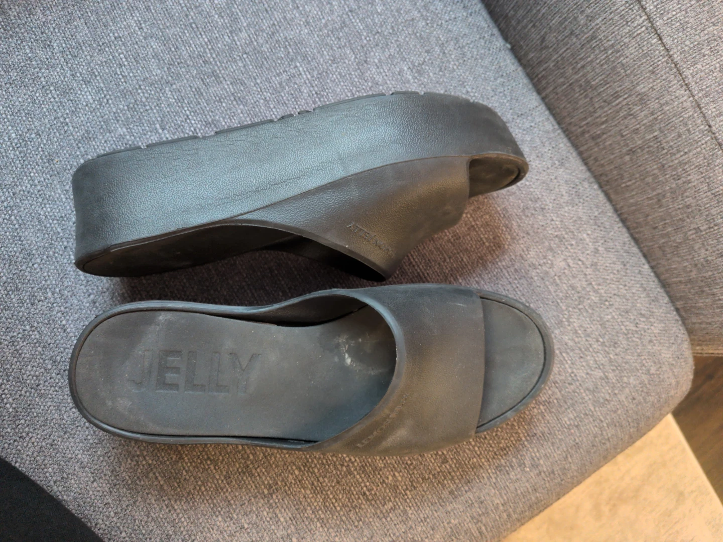 Jelly Platform Slide Sandals - Black - photo 2