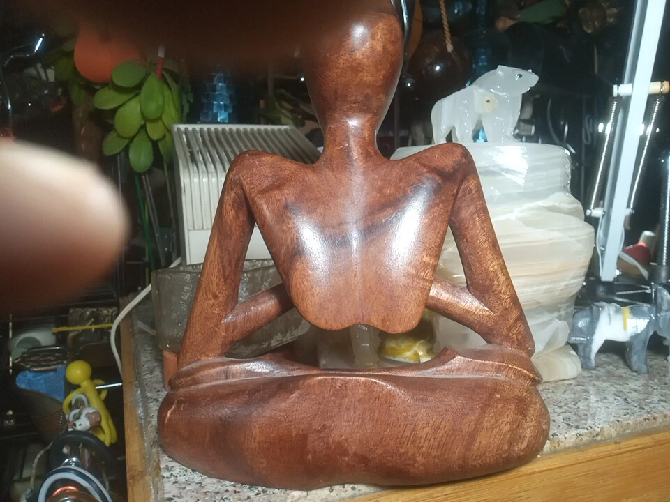 Wooden Yoga Meditation Figurine - photo 2