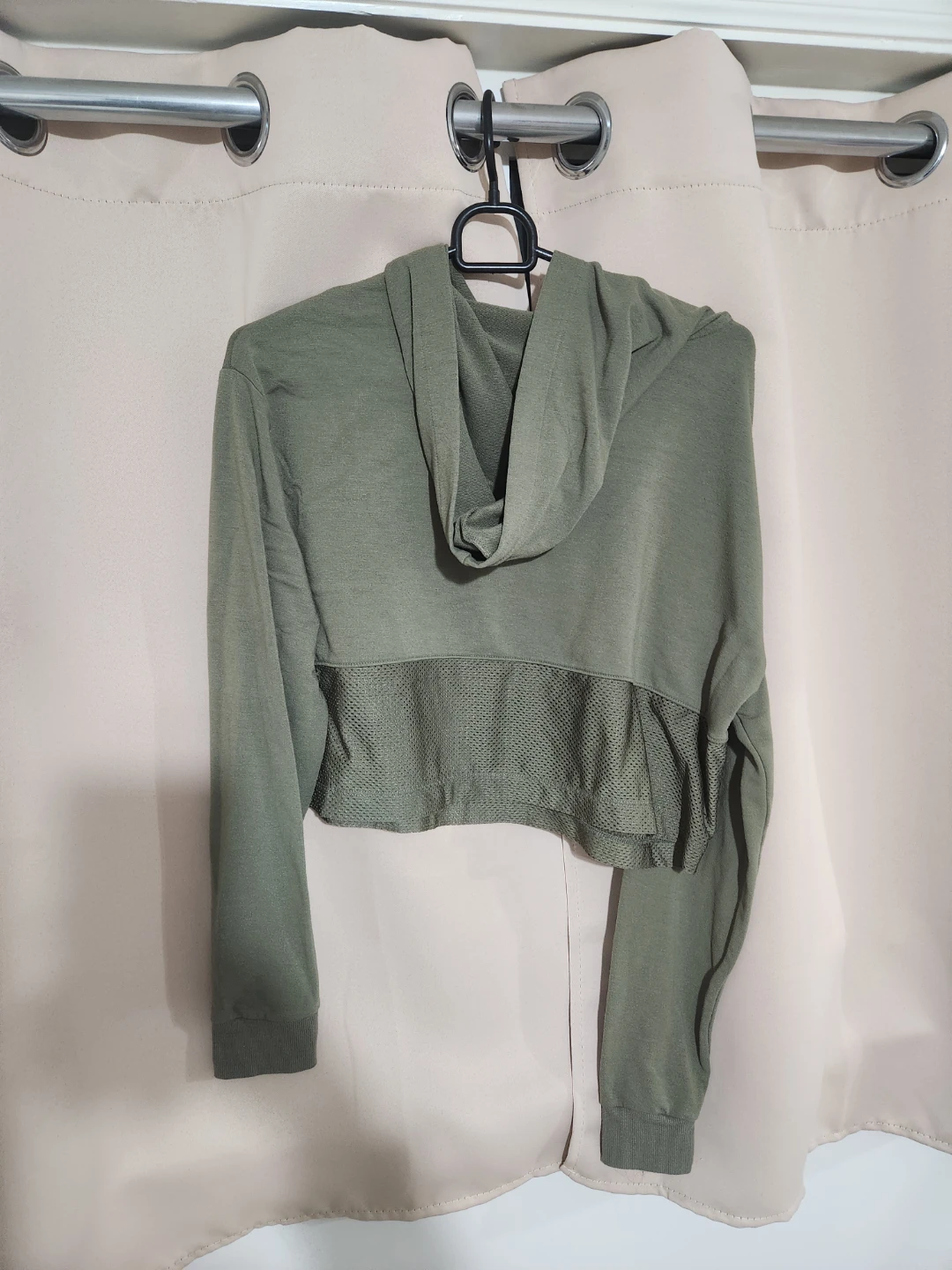 Size S/P, Green Cropped Hoodie - photo 3