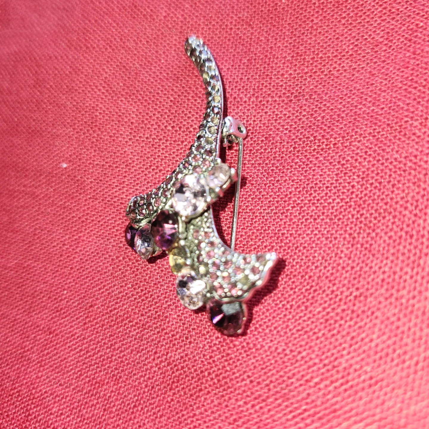 Sparkly Brooch with Pink and Clear Stones - photo 2