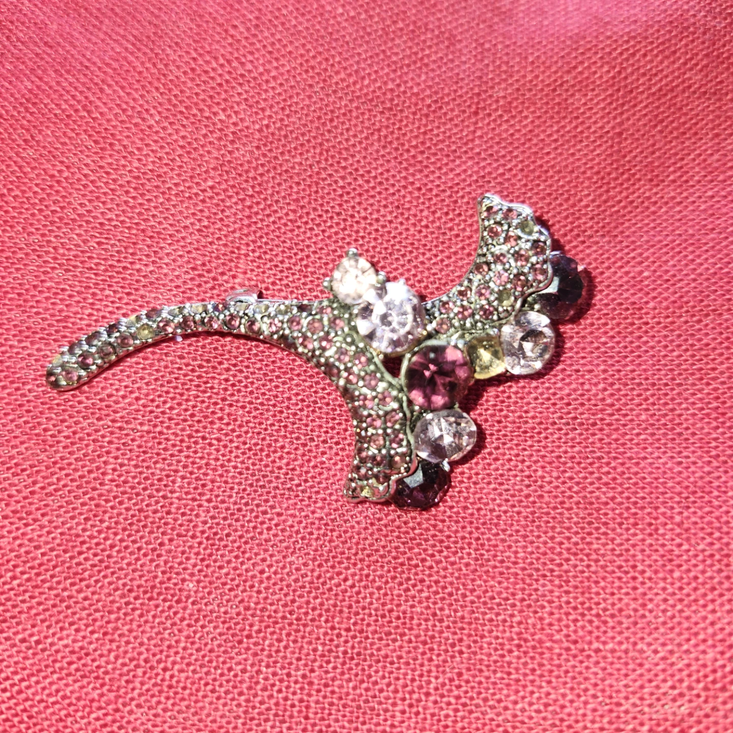 Sparkly Brooch with Pink and Clear Stones - photo 3