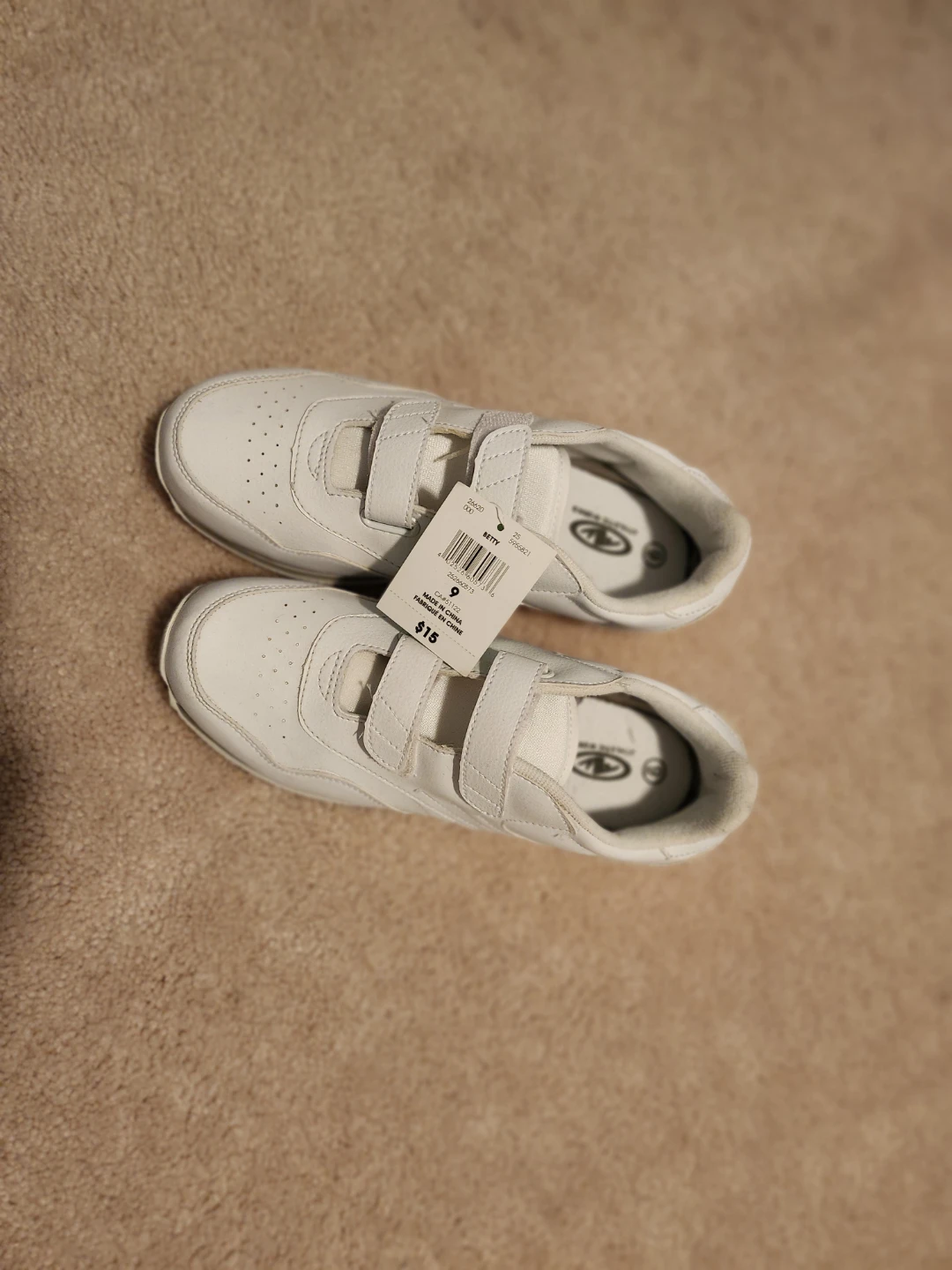 Athletic Works White Velcro Sneakers - Size 9 - photo 3