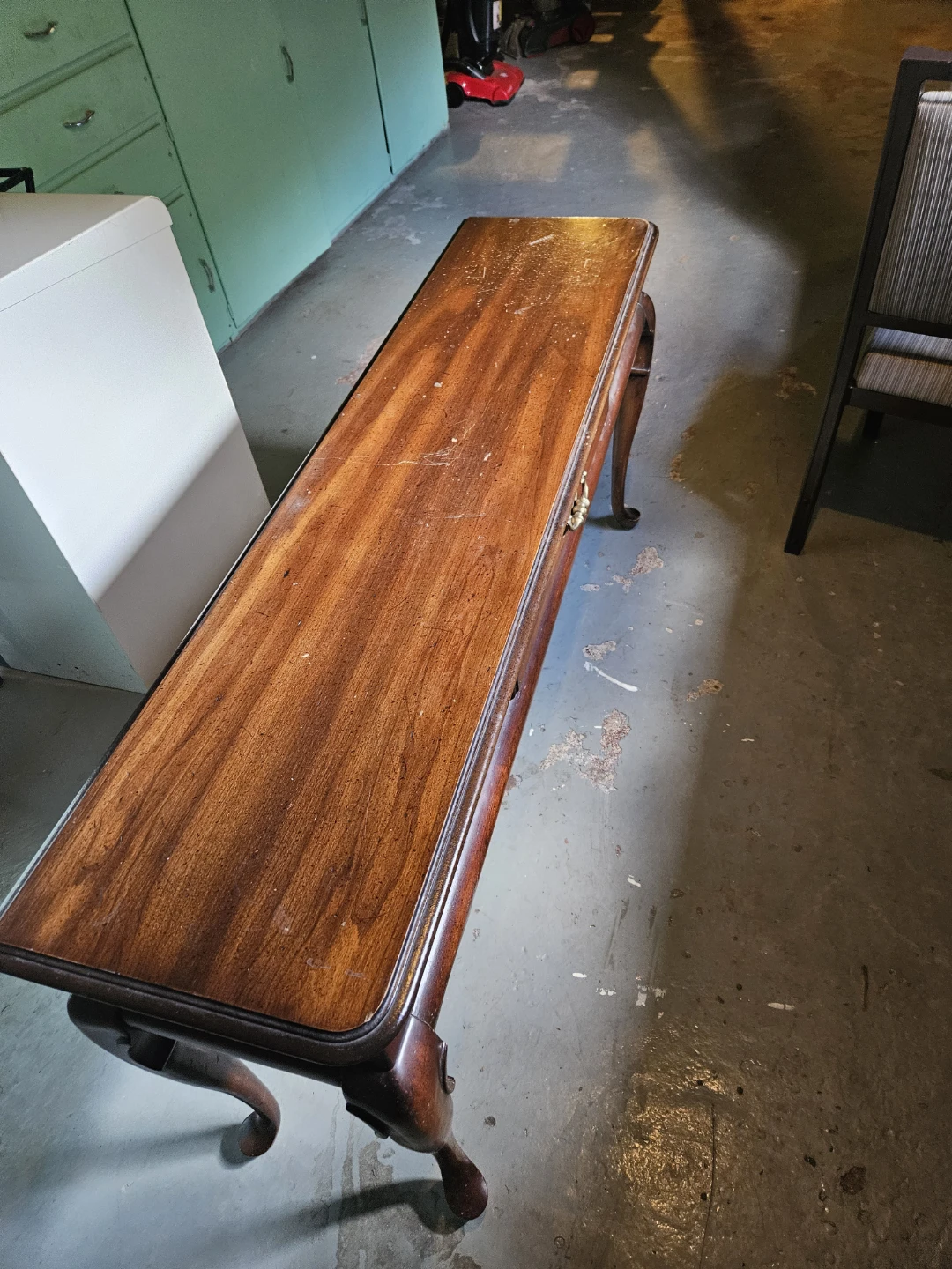 Vintage Wooden Console Table with Drawer - photo 3