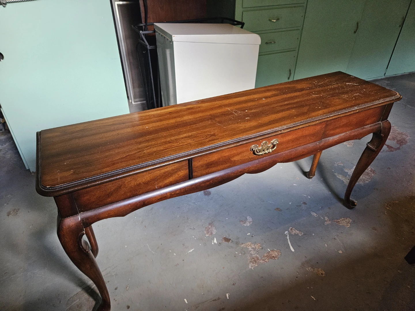 Vintage Wooden Console Table with Drawer - photo 4