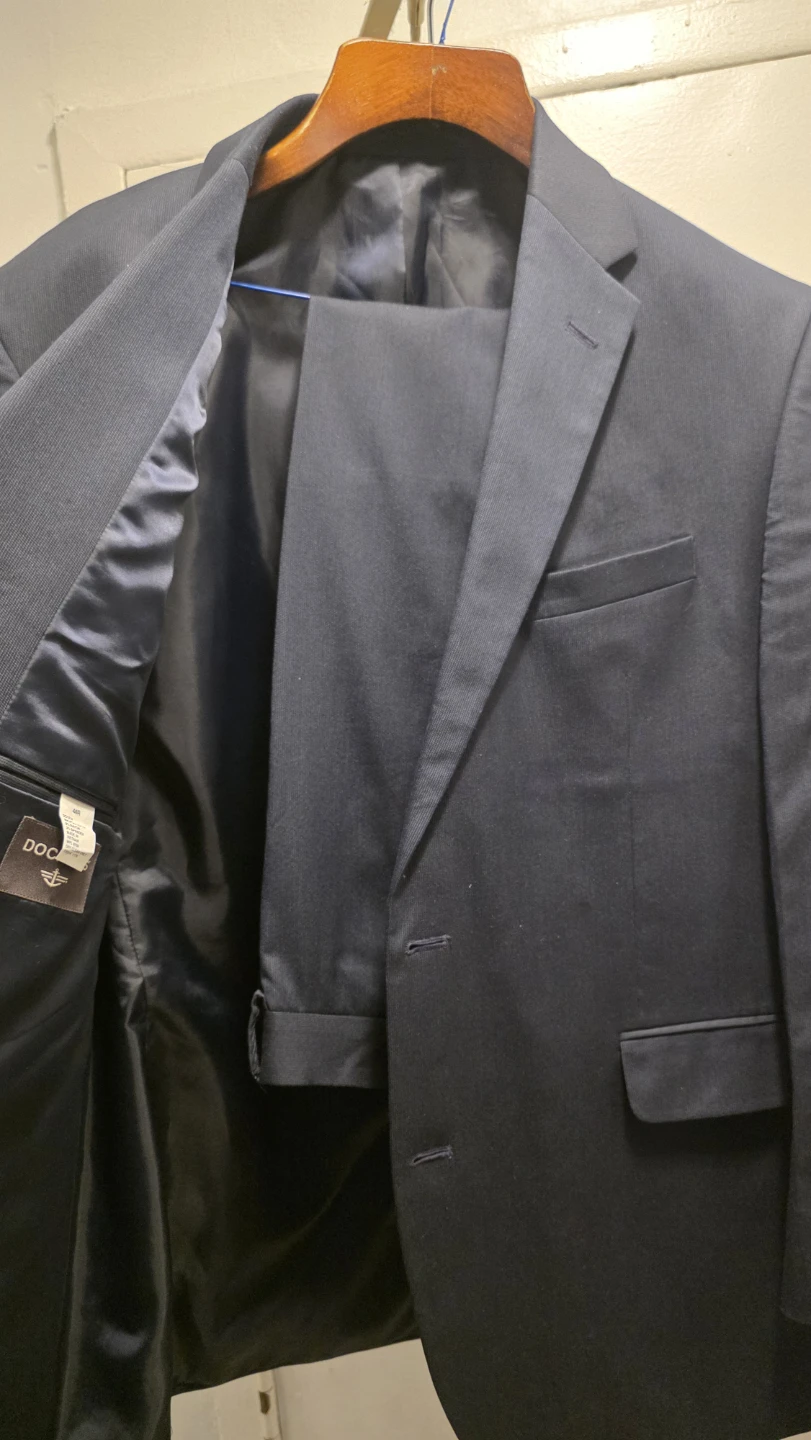 Dockers Men's Suit Separates Navy Pinstripe Blazer and Pants - photo 2