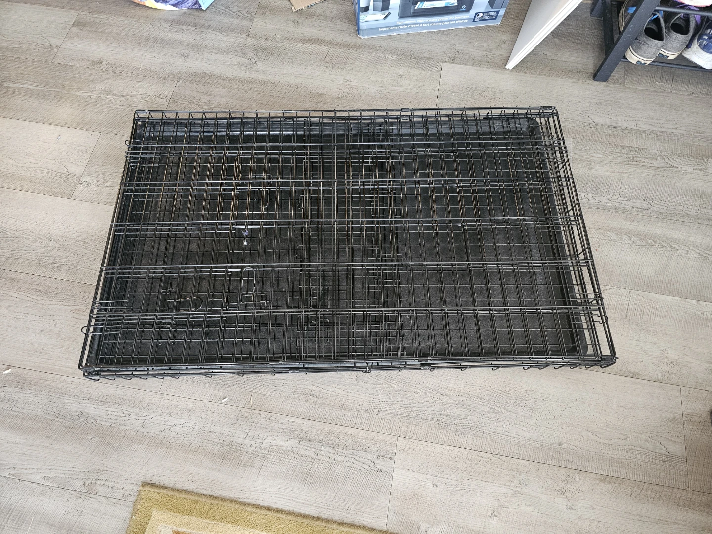 XL Black Wire Dog Crate with Tray