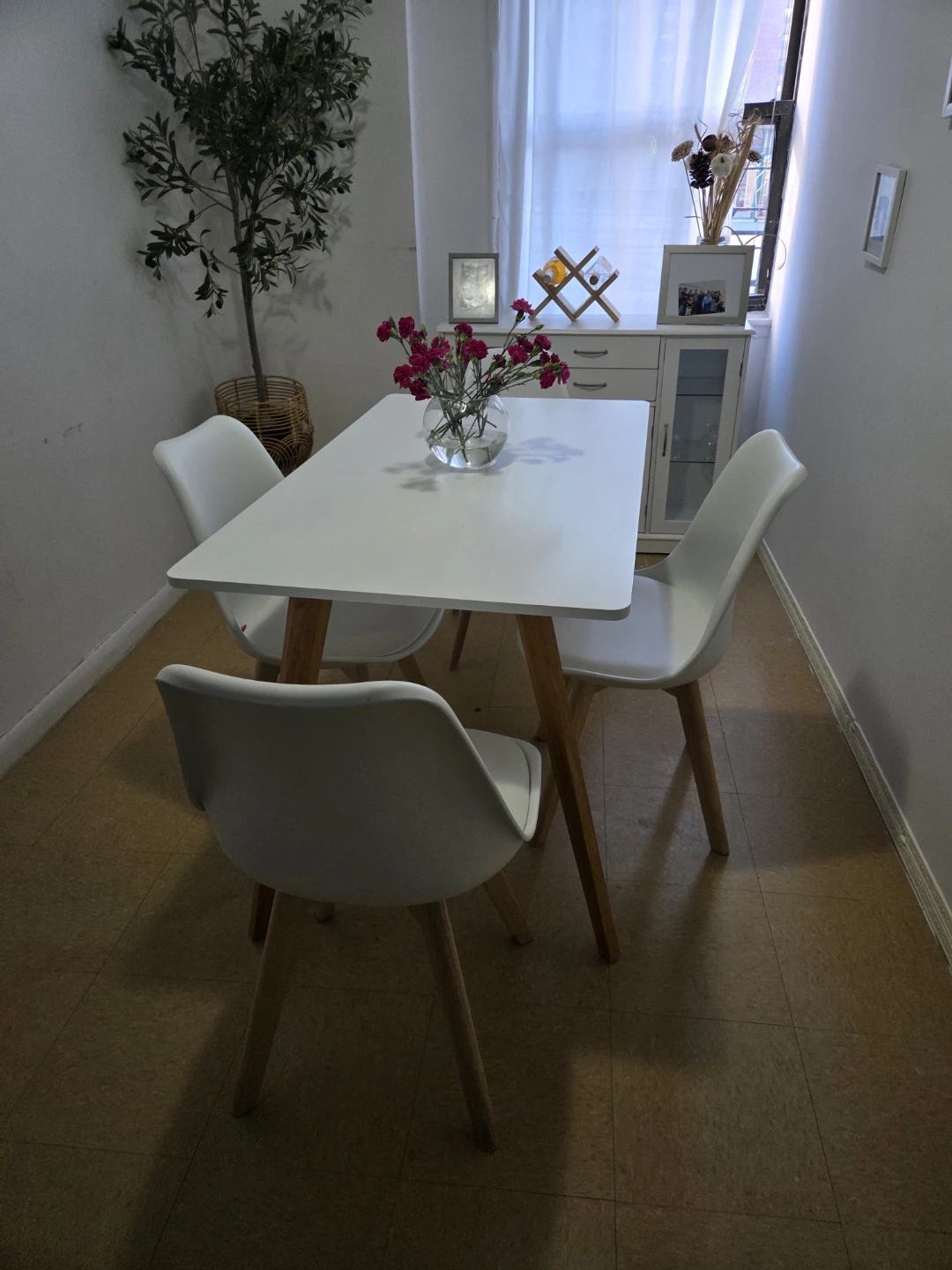 White Dining Table and Chairs Set