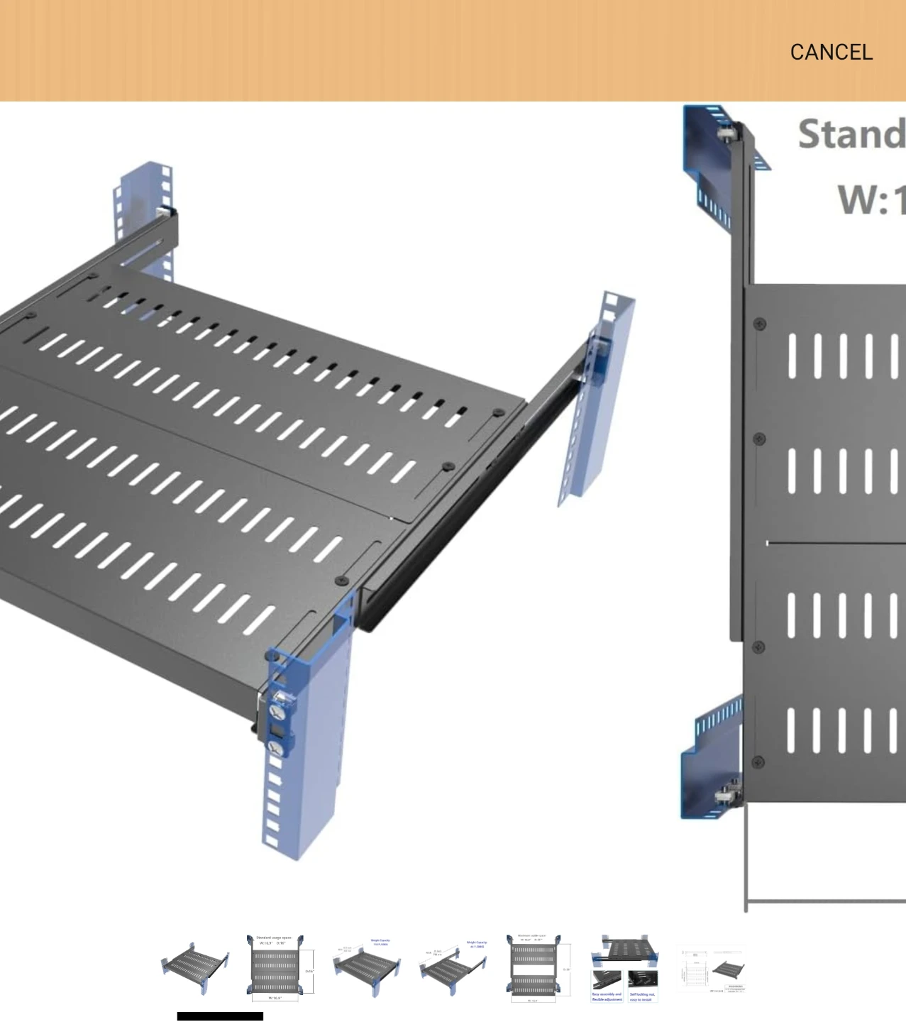 Sliding Server Rack Shelf - 29 Inch Max Depth, 44 LBS Capacity