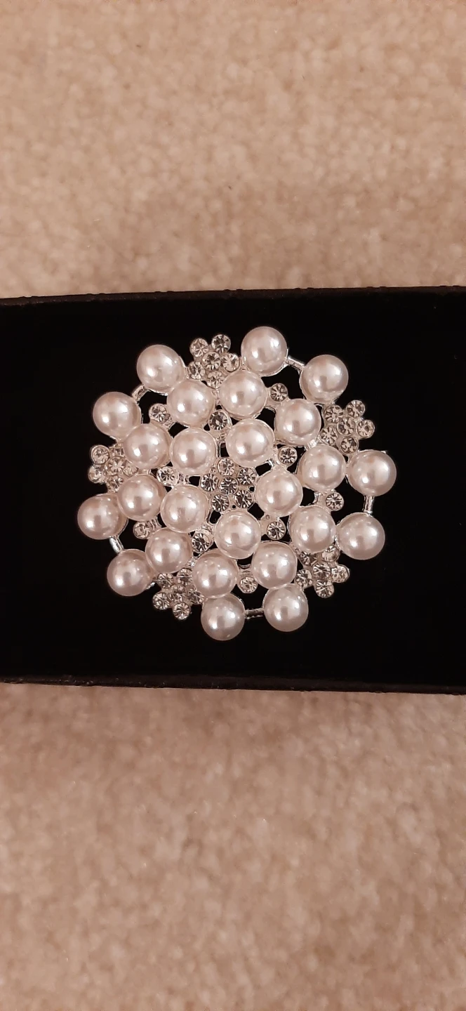 Pearl and Rhinestone Brooch