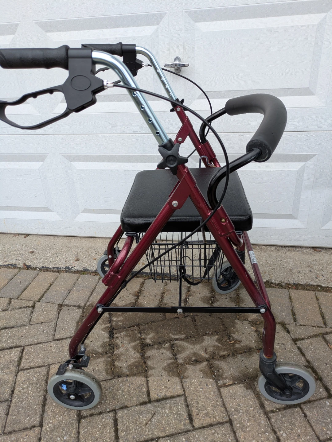 Maroon Walker with Seat and Basket - photo 2