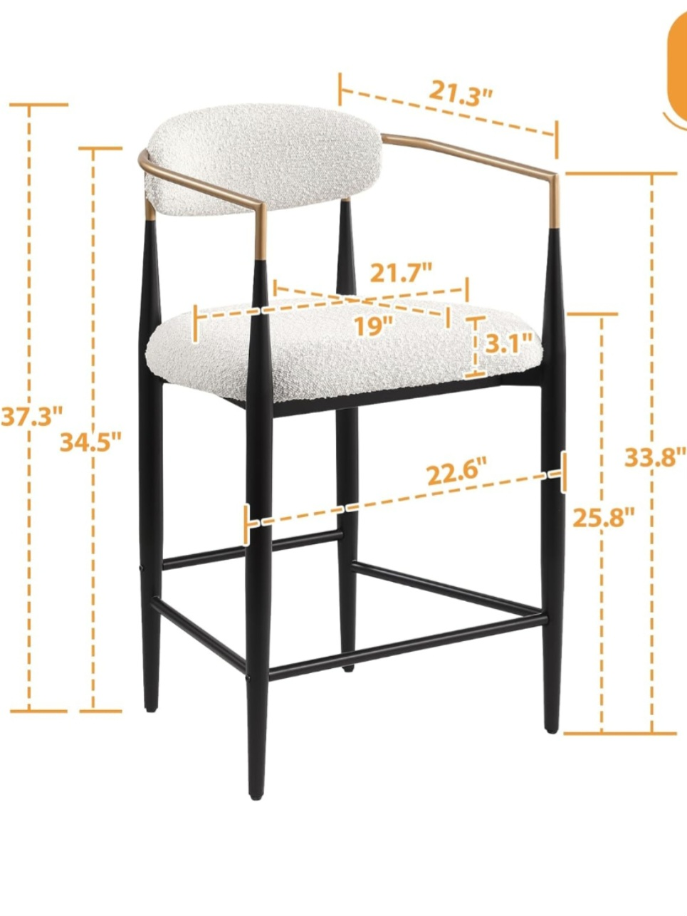 4 Brand New Mordern Kitchen Counter Height Bar Stools - photo 4
