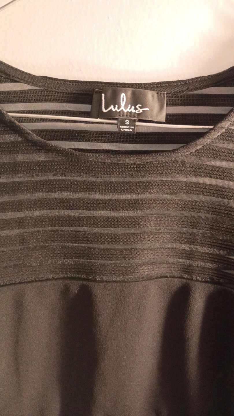 Lulus Black Sheer Stripe Bodycon Dress Size S - photo 4