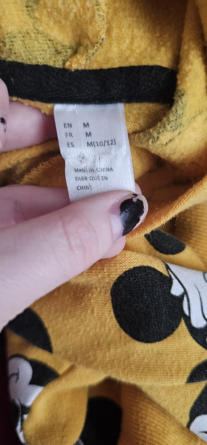 Disney Mickey Mouse Hoodie - Yellow - Size M (10/12) - photo 4