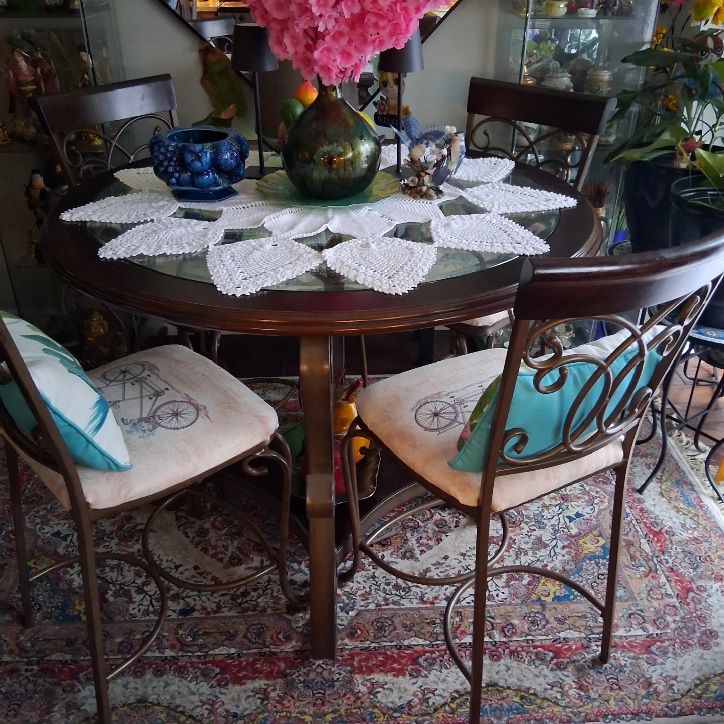 Fur Forge Round glass top table with four chairs - photo 2