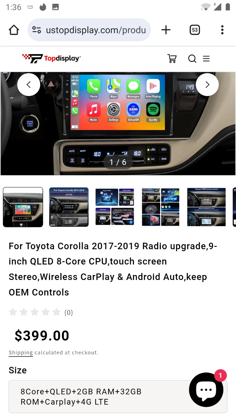 TopDisplay 9-inch QLED Radio for Toyota Corolla 2017-2019