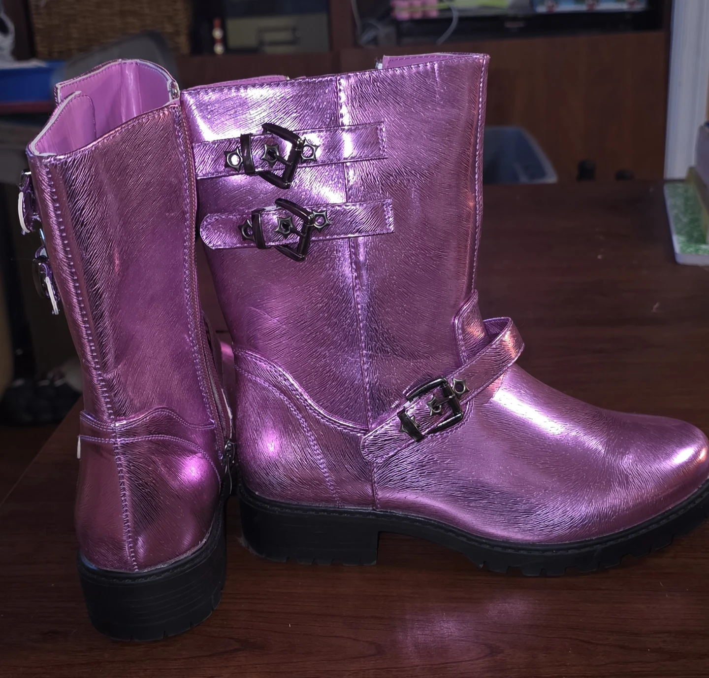 NOVA Kids Purple Metallic Boots Size 5 - photo 5