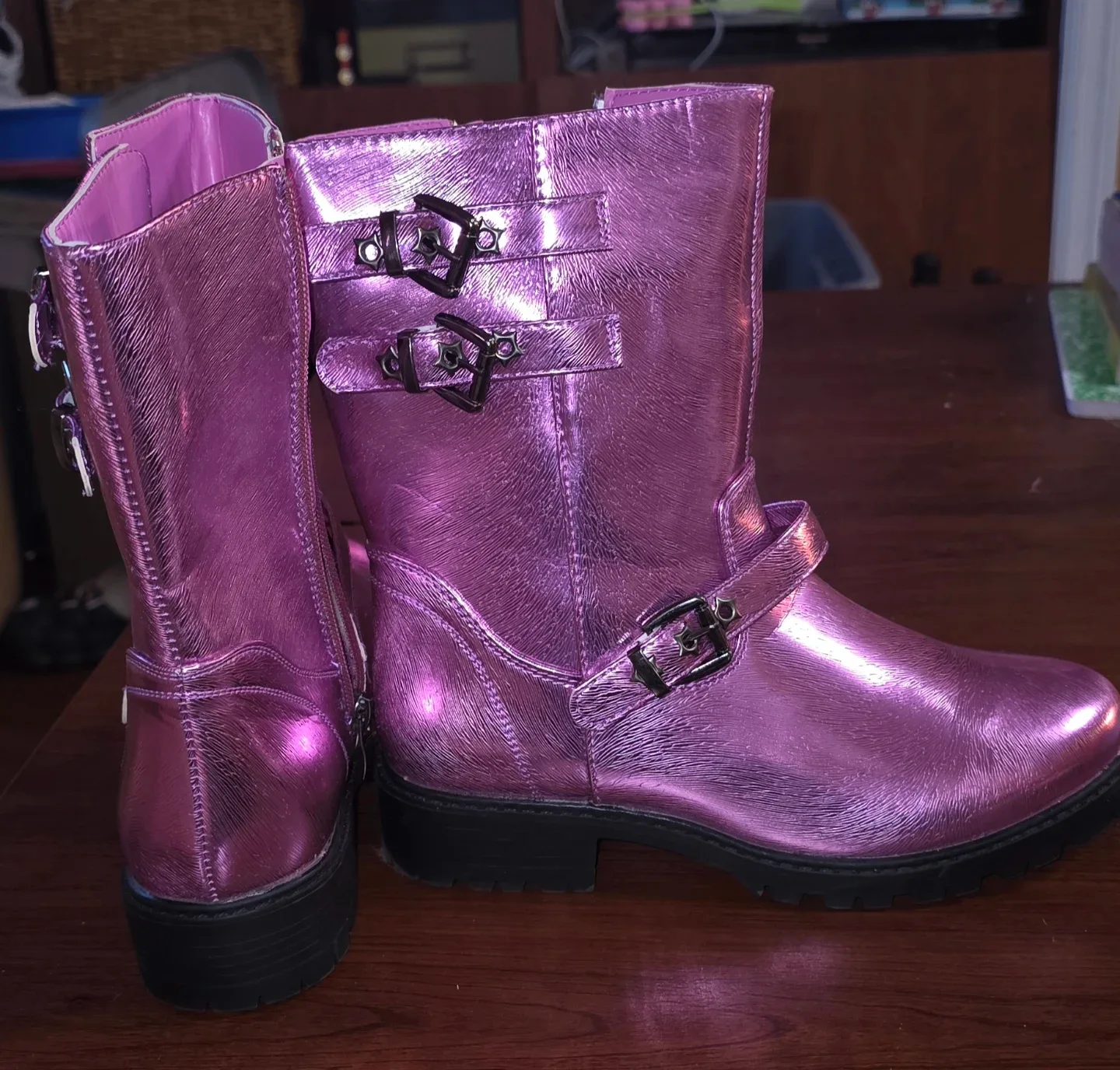 NOVA Kids Purple Metallic Boots Size 5 - photo 5