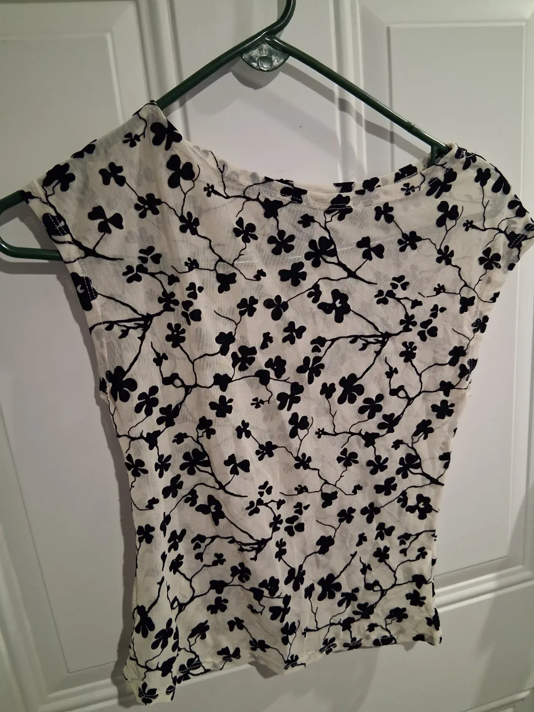 Women's Floral Print Sheer Top