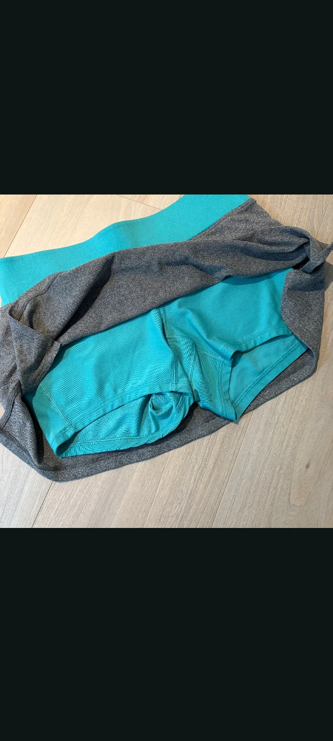 Nike Dri-Fit Running Skirt with Shorts - Grey/Teal - Size S - photo 2
