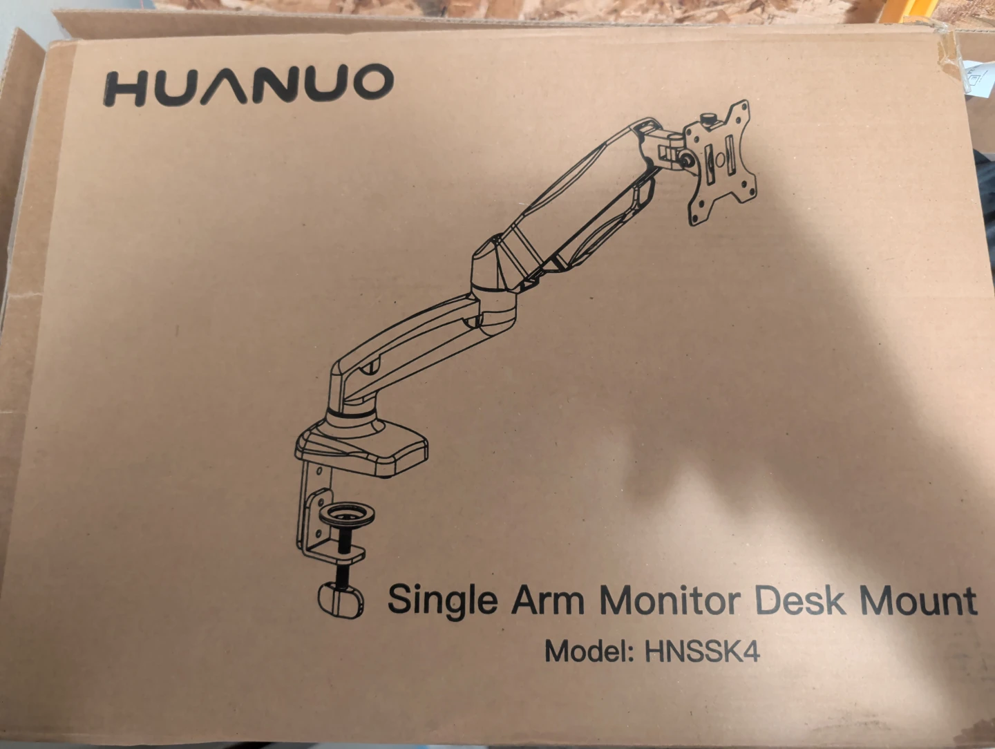 HUANUO Single Arm Monitor Desk Mount - Model: HNSSK4