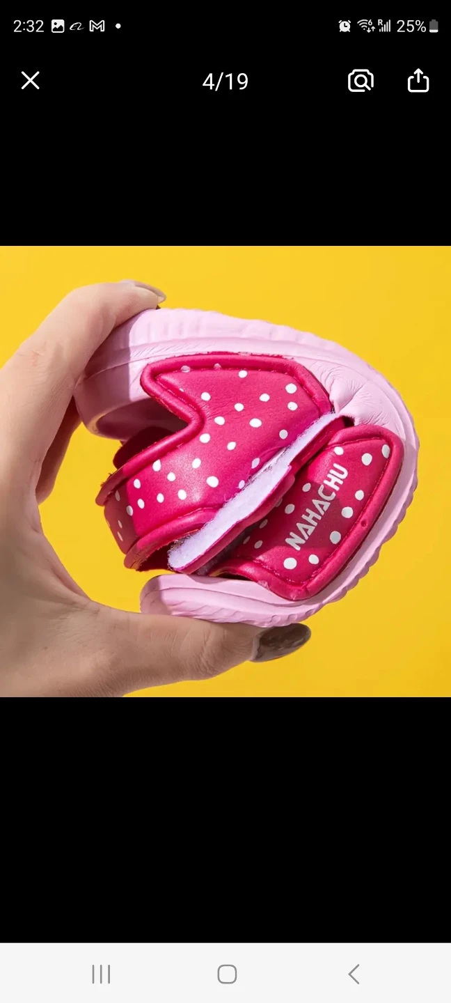 Pink polka dot sandals with bows - photo 3
