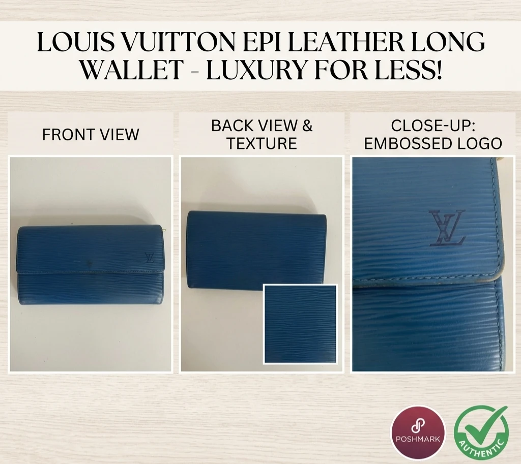Louis Vuitton Blue Epi Leather International Long Wallet 🌱