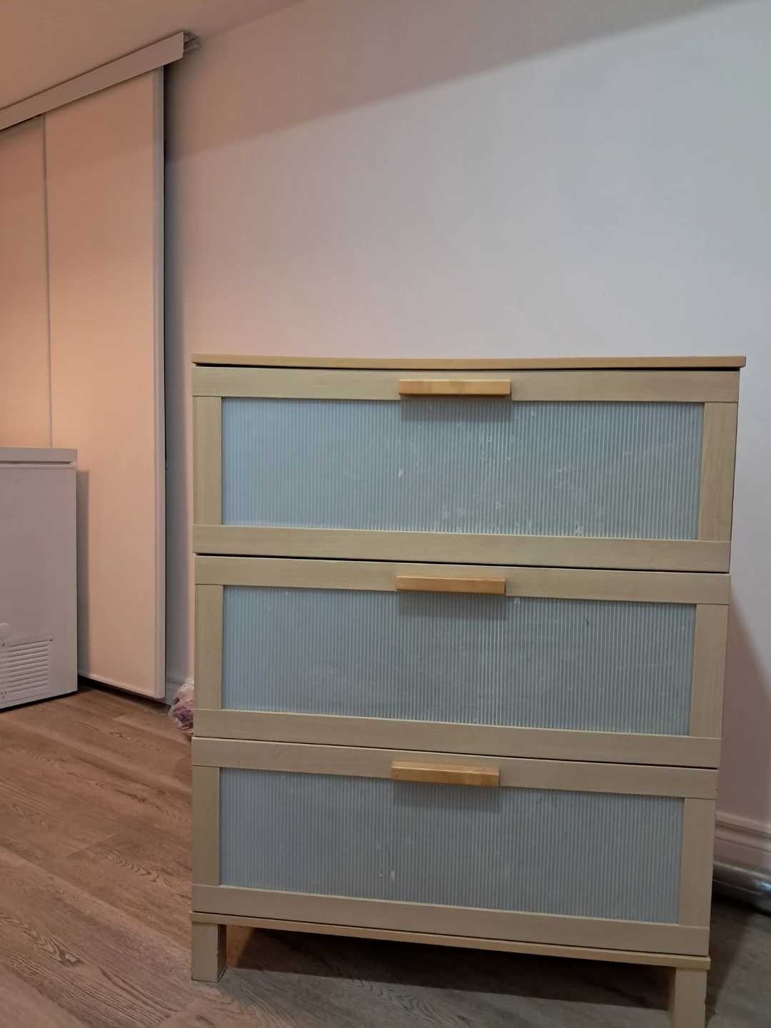 IKEA 3-Drawer Chest with Frosted Doors