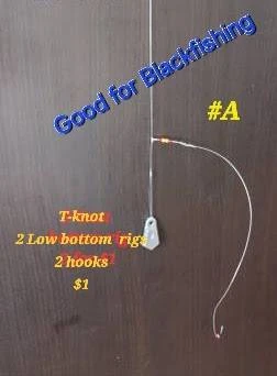 2 Low Rig with 2 Hooks for Blackfishing